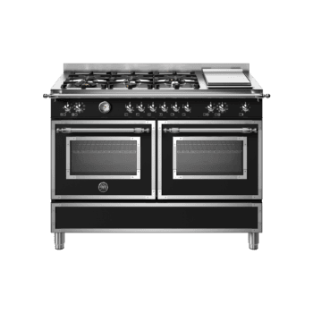 Kuchnia gazowo-elektryczna z płytą grzewczą 120 CM BERTAZZONI HERITAGE HER126G2E – Czarny mat