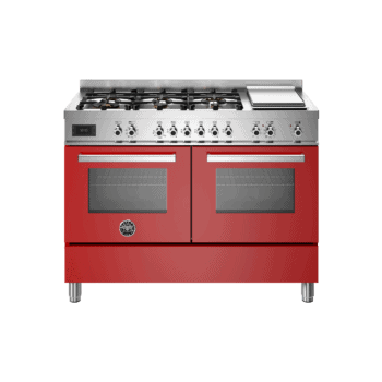 Kuchnia gazowo-elektryczna z płytą grzewczą 120 CM BERTAZZONI PROFESSIONAL PRO126G2E – Czerwony