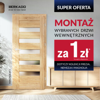 SUPER OFERTA – montaż wybranych drzwi ERKADO za&nbsp;1 zł!