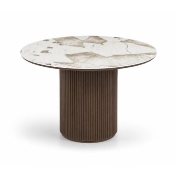 Stół okrągły Merk z&nbsp;blatem ceramicznym Patagonia ø120 od Maxliving