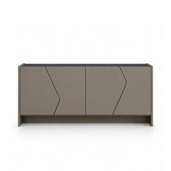 Komoda Skog do&nbsp;salonu lakierowana w&nbsp;kolorze brązowym z&nbsp;ceramicznym blatem od Maxliving